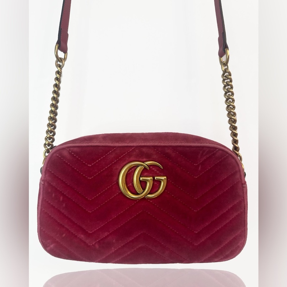 Gucci Marmont Small Metelasse Velvet Handbag